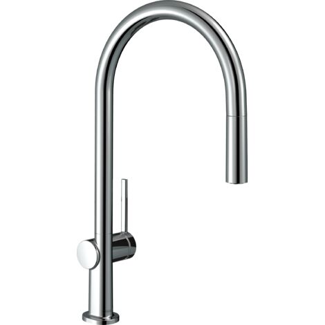 Hansgrohe – Mitigeur de cuisine avec douchette extractible 1 jet – Hauteur ComfortZone 210 – Raccordement flexible G ½ – Débit 7 l/min – SKU 72802000