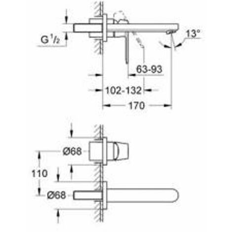 Grohe Eurosmart Cosmopolitan - Mitigeur thermostatique 2 trous, chrome 19381000