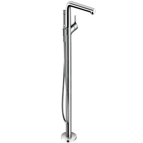 Hansgrohe – Mitigeur de bain à levier unique – Finition chromée – Projection 245 mm – Douchette à main avec 2 jets – Tuyau de douche 125 cm (1/5)