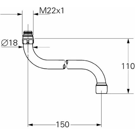 Grohe Pièces de rechange - Bec pour mitigeur mural de cuisine, chrome 13052000