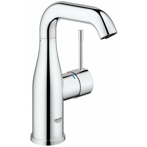 Grohe – Mitigeur de lavabo avec vidage push-open – Finition chromée – Bec mobile – Système de fixation rapide – Limiteur de température