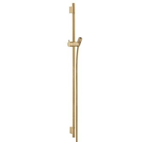 Hansgrohe – Barre de douche 90 cm en laiton chromé – Flexible Isiflex 1,60 m – Curseur en métal – Réglage silencieux – 28631140