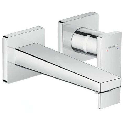 Hansgrohe – Mitigeur monocommande lavabo encastré – Bec de 225 mm – Débit 5 l/min – Compatible chauffe-eaux instantanés – Finition métal (1/5)