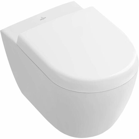 Villeroy & Boch – WC suspendu compact sans bride DirectFlush – Sortie horizontale – Rinçage AquaReduct 3/4,5 l – Céramique sanitaire blanc alpin – 5606R001
