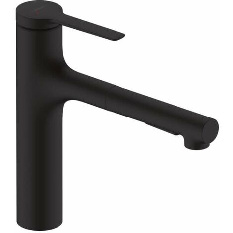 Hansgrohe – Mitigeur de cuisine monocommande ComfortZone 160 – Douchette extractible 0,5m – 2 jets – Débit 4,6 l/min – Bec pivotant 150°