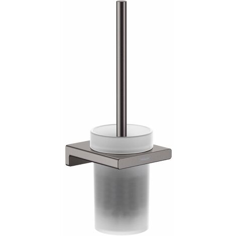 Hansgrohe AddStoris - Brosse WC murale, verre mat / chrome noir brossé 41752340 (1/5)