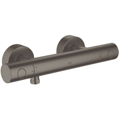 Mitigeur thermostatique de douche – Finition graphite brossé – Sécurité GROHE SafeStop à 38°C – Technologie TurboStat pour régulation instantanée - 34065AL2