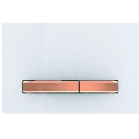 Geberit Sigma50 - Plaque de déclenchement 2 touches, blanc / or rouge 115.670.11.2