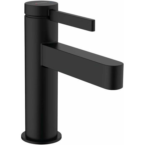 Hansgrohe – Mitigeur de lavabo 110 noir mat – Garniture de vidage à tirette – Débit 5 l/min – Hauteur 217 mm – 76020670 (1/10)