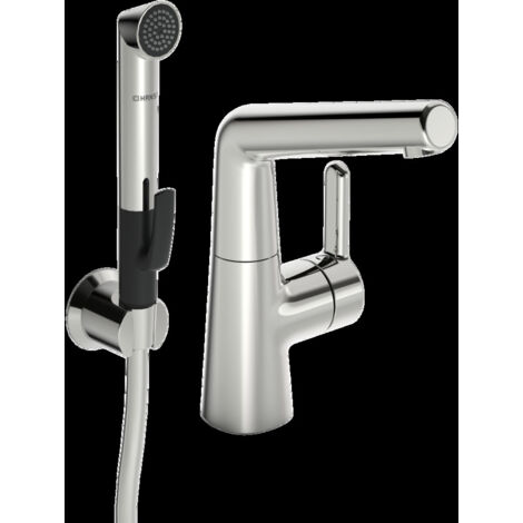 Hansa Designo - Mitigeur de lavabo avec bec pivotant et douchette extractible, chrome 51342201 (1/5)