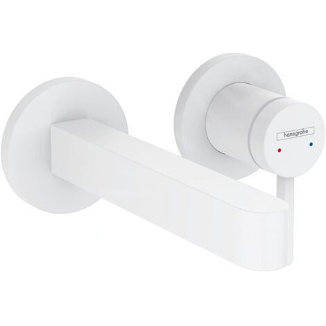 Hansgrohe Finoris - Mitigeur de lavabo encastré, installation 2 trous, EcoSmart, blanc mat 76051700 (1/5)