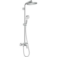 Hansgrohe – Set de douche Crometta S 240 – Douche de tête 240 mm orientable – Mitigeur avec jet Rain – Installation murale – Débit 15 l/min