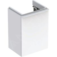 Geberit Smyle Square - Meuble pour lavabo, 44x36x62 cm, 1 porte, charnières à gauche, blanc brillant / blanc mat 500.351.00.1