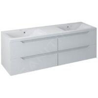Sapho Wave - Meuble double-lavabo 1500x500x480 mm, blanc WA150-3030