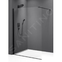 Polysan Modular Shower - Paroi de douche 800 x 2000 mm, verre clair/noir mat MS1-80B