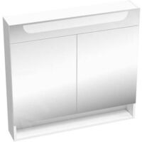 Ravak Classic II - Armoire de toilette avec éclairage LED, 800x140x760 mm, 2 portes, blanc brillant X000001471