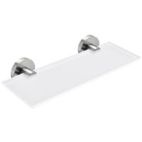Tablette Verre L.30 Cm, Avec Fixation Inox Brossé, Unix Nimco