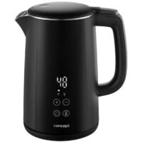 Concept - Bouilloire à ébullition rapide, volume 1,5 l, avec réglage de la température, 2200 W, noir rk3360