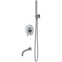 OMNIRES Y - Mitigeur de baignoire encastré, installation 3 trous, avec corps d'encastrement, avec accessoires, nickel SYSYW01NI