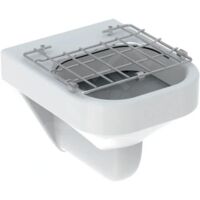 Geberit Publica - Vidoir mural, avec grille rabattable, avec tamis à déchets, KeraTect, blanc 500.998.00.1