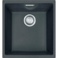 Franke – Évier en tectonite SID 110-34 38x45 cm noir – Montage sous plan – Bonde à panier 3 1/2" avec trop-plein – Siphon gain de place
