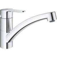 Grohe – Mitigeur d'évier chrome 31685000 – Bec bas rotatif 140° – Montage monotrou – Cartouche céramique 35 mm – Installation rapide sans outils