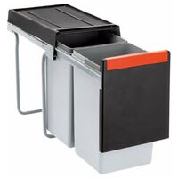 Franke – Poubelle tri sélectif 2 compartiments 20L et 10L – Coulissement manuel – Montage sous meuble 300mm – Noir/Gris