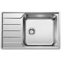 Blanco – Évier 1 bac inox brossé 78x50 cm – Conception réversible – Bac principal et égouttoir – Compatible broyeur – 525111