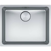 Franke – Évier de cuisine 1 bac inox 54x44 cm – Montage sous plan – Bac 500x400x200 mm – Bonde Easy Click avec siphon inclus