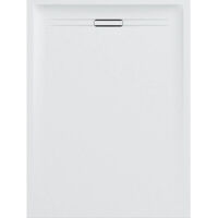 Geberit – Receveur de douche 120x90 cm en pierre-résine – Surface structurée blanche – Vidage arrière central – Pour personnes à mobilité réduite