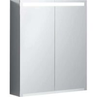 Keramag – Armoire murale de salle de bain avec éclairage LED – 2 portes miroir – 600x700x150 mm – Panneau bois aggloméré haute densité