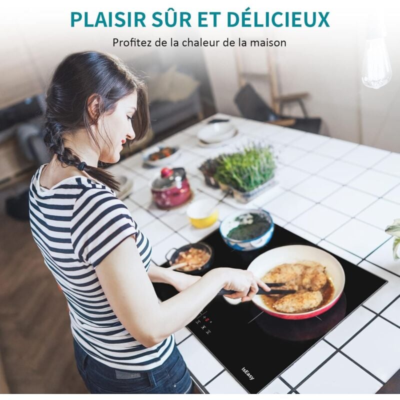 Plaque de cuisson induction encastrable 60cm, 3 foyers, 5300W