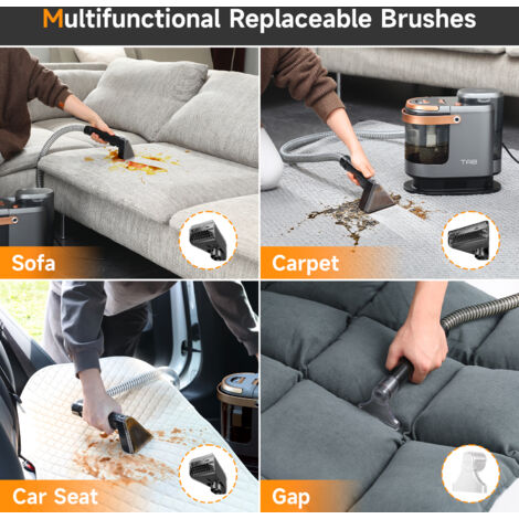 TAB 18KPa  Aspirateur Nettoyeur portable pour tissus humides  Convient aux Canapés, Tapis, Rembourrage,  Voitures