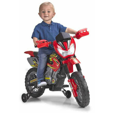 Feber Motorbike Cross 400F – Moto électrique Enfant Avec Lumière Et Son – Roues Latérales Stabilisatrices – Vitesse 3 Km/h – Dès 3 Ans