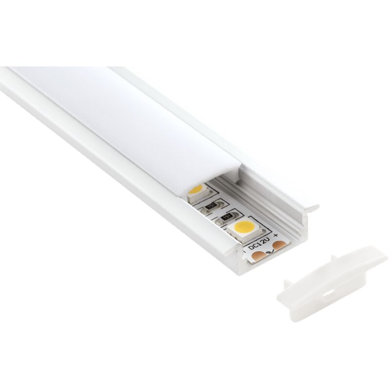 Eurekaled Profilo Alluminio da INCASSO 2 metri per Strisce LED con