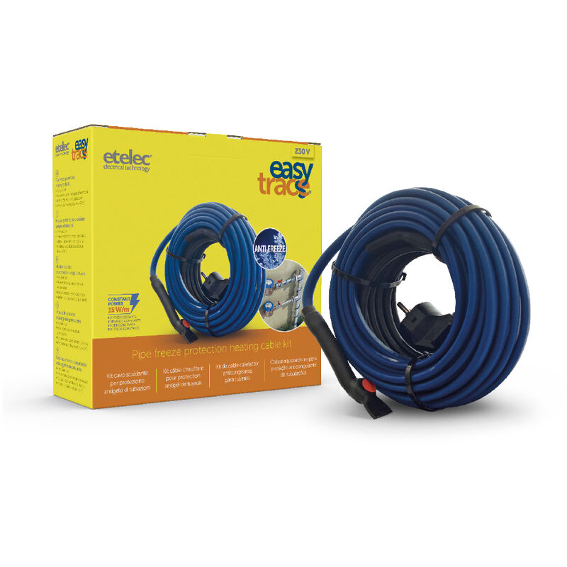 As - Schwabe Cavo riscaldante antigelo, cavo riscaldante antigelo con termostato, 230 V, 50/60 Hz, cavo riscaldante con spina di sicurezza, 15 W/m, IP44, 67016, nero, 6 metri As - Schwabe Cavo riscaldante antigelo, cavo riscaldante antigelo con termostato, 230 V, 50/60 Hz, cavo riscaldante con spina di sicurezza, 15 W/m, IP44, 67016, nero, 6 metri