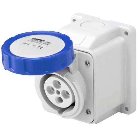 Presa Fissa Da Parete A 10° Ip67 2P+T 16A 200-250V 50/60Hz Blu 6H Cablaggio A Vite