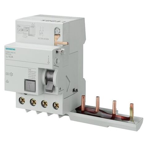 Blocco differenziale Siemens 4P 40A 300mA tipo AC 3 moduli per 5SL6-SL4 5SM26430