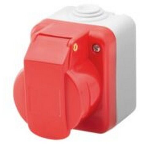 Presa Industriale da parete a norma IEC 309 3P+T 400V IP44, Grigio RAL 7035
