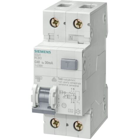 Magnetotermico Differenziale Siemens 16A 1P+N 4,5 kA 300mA AC curva C 2M 5SU16531KK16