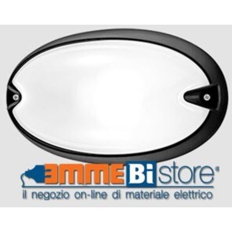 Plafoniera Nera E27 IP55 a soffitto e parete Prisma CHIP OVALE 25