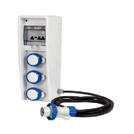 Quadro Garanti ASC IP65 3 Prese 2P+T 16A 2 Protezioni Con Cavo da 1,5mt 3kW