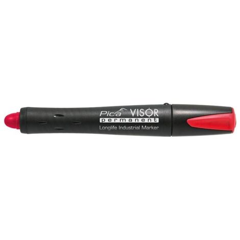 Pica Visor Permanent Longlife Industrial Evidenziatore  Pennarello Indelebile Ricaricabile, Rosso