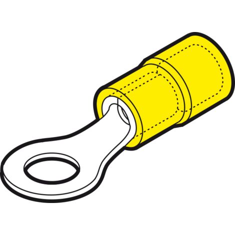 Capicorda occhiello giallo Ø6mm foro 10mm CEMGFM10 isolato