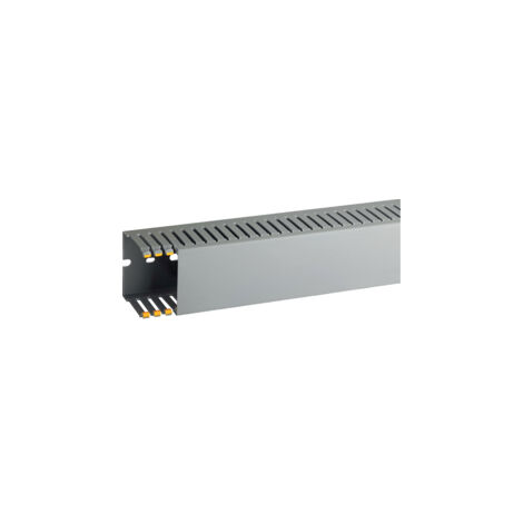 T1-EN 60x60 G Canalina con coestruso morbido modulo 10 feritoia 4, Grigio