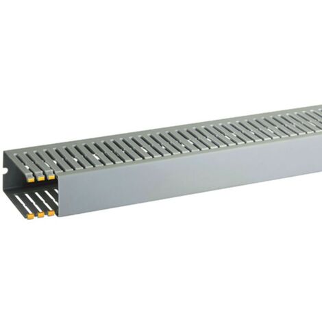 T1-EN 40x80 G Canalina con coestruso morbido modulo 10 feritoia 4, Grigia