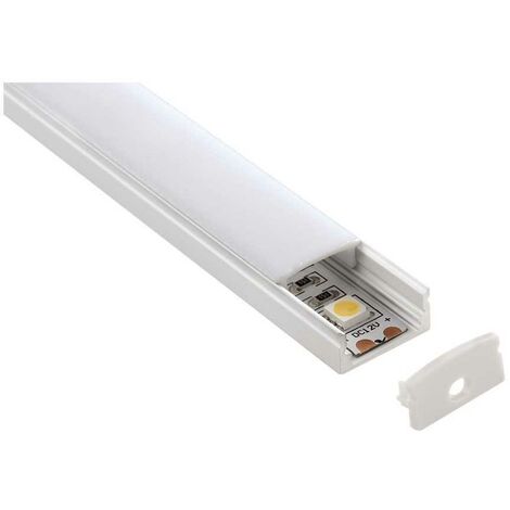 Profilo LED Alluminio A U 40 Pezzi Da 1 M - Con Copertura E Clip, Per Strisce Fino A 12 Mm - 2