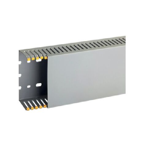 T1-EN 100x60 G Canaletta con coestruso morbido modulo 10 feritoia 4, Grigio