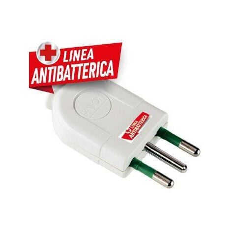 Presa Spina Adattatore Antibatterica, 2P+T 10A  - FANTON 80015AB