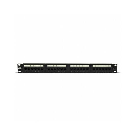 Equip Pannello Di Rete Patch Cat.5e 24 Porte RJ45 – 19 Pollici, 1 HE, Colore Nero Per Armadio Rack